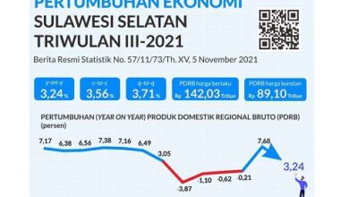 Triwulan Ketiga, 2021, Perekonomian Sulsel Tumbuh 3,24 Persen