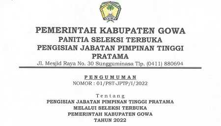 Pemkab Gowa Buka Seleksi Terbuka Jabatan Sekretaris Daerah